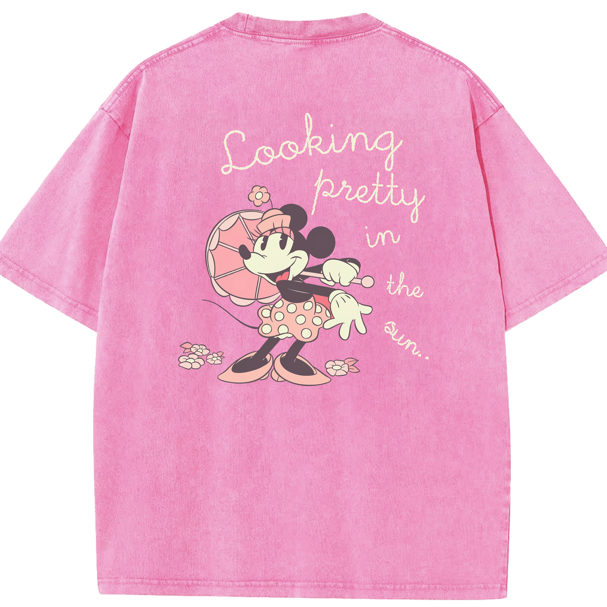（画像用） ミッキーマウス Mickey Mouse 綿100% ヴィンテージ風 半袖Tシャツ（背面プリント）